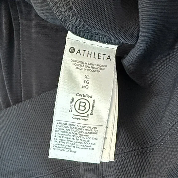 Athleta Women XL High Waist Slim Navy Track Pants Joggers Activewear - Picture 3 of 5